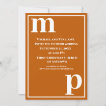Niedlich Trendy Monogram Burnt Orange Wedding