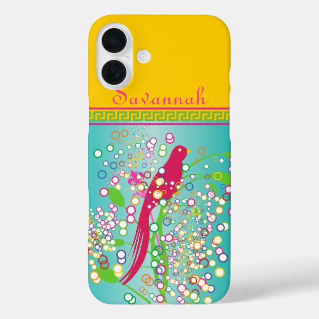 Niedlich Trendy Pink Schlucken Bird Circle Burst A title_seo2 (Rückseite)