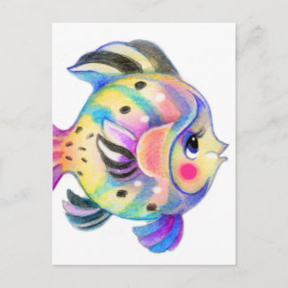 Niedlich Tropical Fishie Kawaii Postkarte