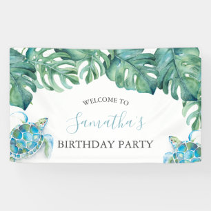 Niedlich Tropical Luau Birthday Banner