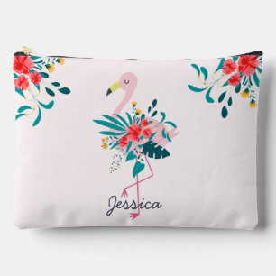 Niedlich tropisches Flamingo Personalisiert Zubehörtasche