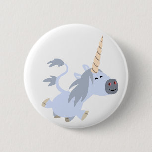 Niedlich Trotting Cartoon Unicorn Button Abzeichen