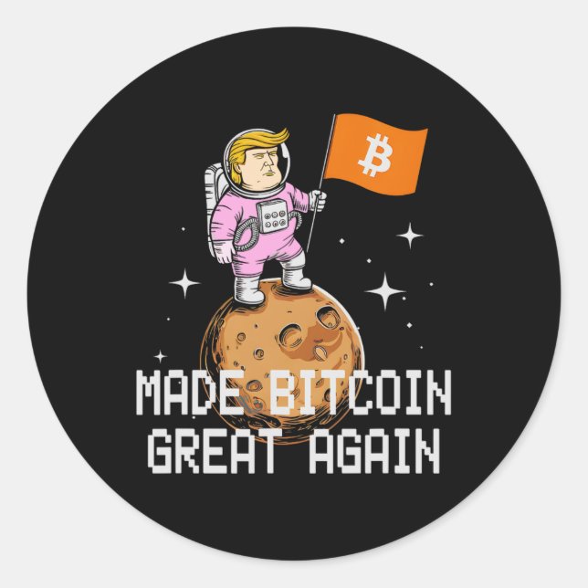 Niedlich Trump machte Bitcoin wieder groß Joke Inv Runder Aufkleber (Vorderseite)