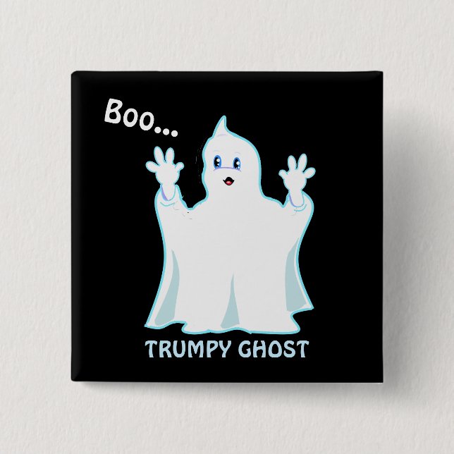 Niedlich Trumpy Ghost Button (Vorderseite)
