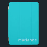 Niedlich Türkisfarbener Personalisierter Name iPad Pro Cover<br><div class="desc">Niedlich türkisfarbene Solid Color Personalisierter Name iPad Pro Cover</div>