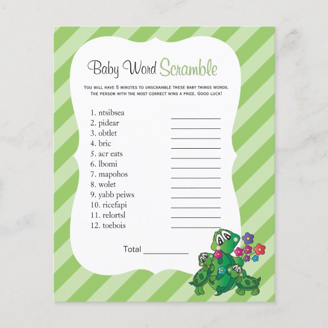 Niedlich Turtle Baby Showspiel Flyer (Vorne)