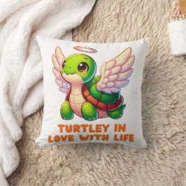 Niedlich Turtle Cartoon Angel Wings Halo Kissen