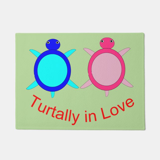 Niedlich Turtle Couple Fußmatte (Vorderseite)