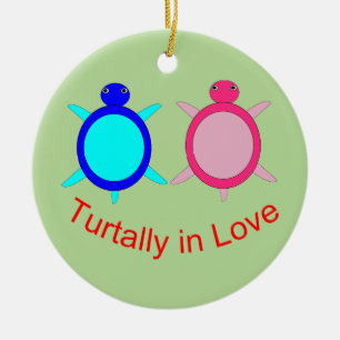 Niedlich Turtle Couple Keramik Ornament
