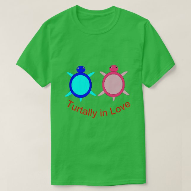 Niedlich Turtle Couple Mens T Shirt (Design vorne)