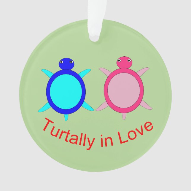 Niedlich Turtle Couple Ornament (Vorderseite)