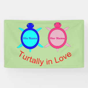 Niedlich Turtle Couple Personalisiert Banner