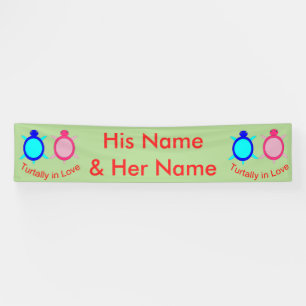 Niedlich Turtle Couple Personalisiert Banner