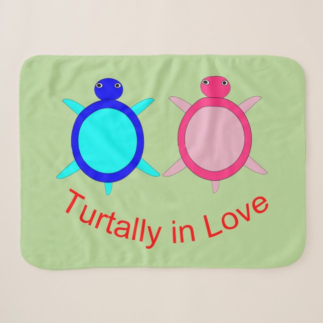 Niedlich Turtle Couple Sherpadecke (Vorderseite (Horizontal))