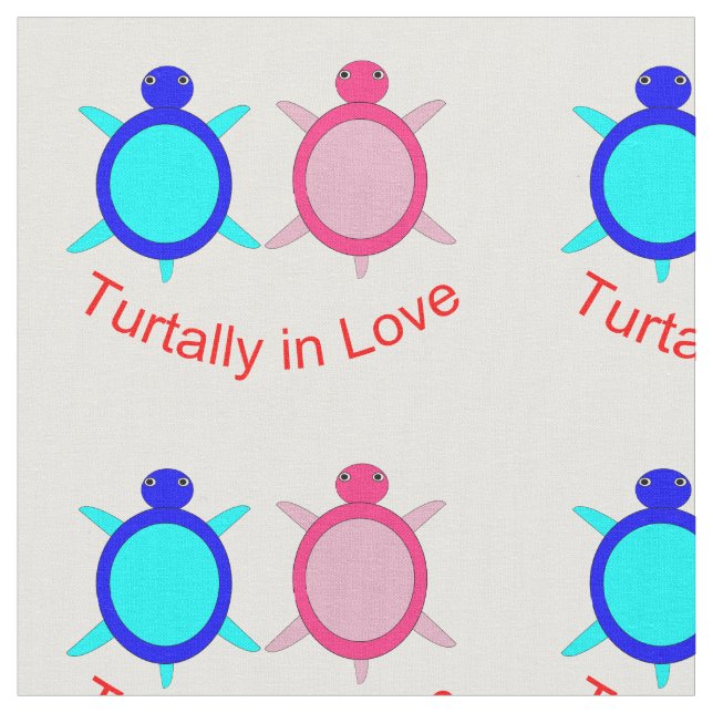 Niedlich Turtle Couple Stoff (Nahaufnahme)