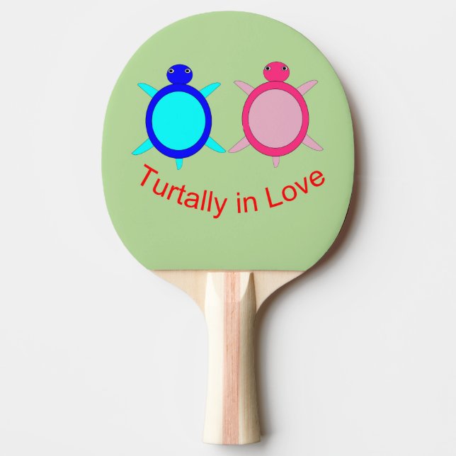 Niedlich Turtle Couple Tischtennis Schläger (Vorderseite)