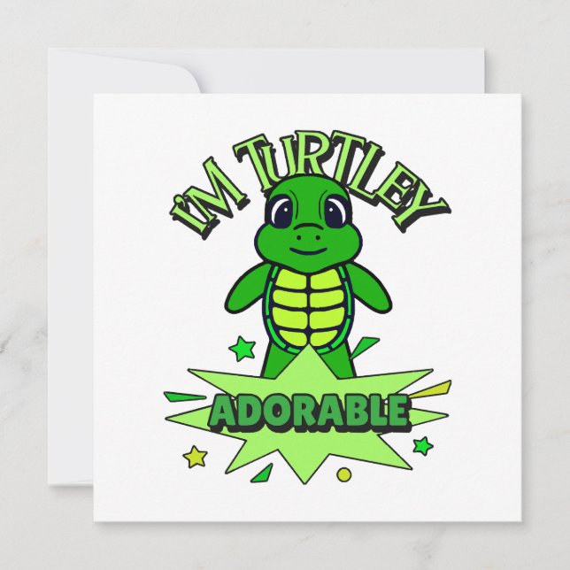 Niedlich Turtle Funny Zitat Turtley Adorable (Vorderseite)