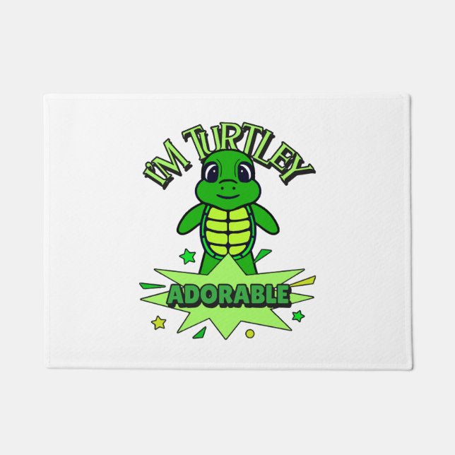 Niedlich Turtle Funny Zitat Turtley Adorable Fußmatte (Vorderseite)