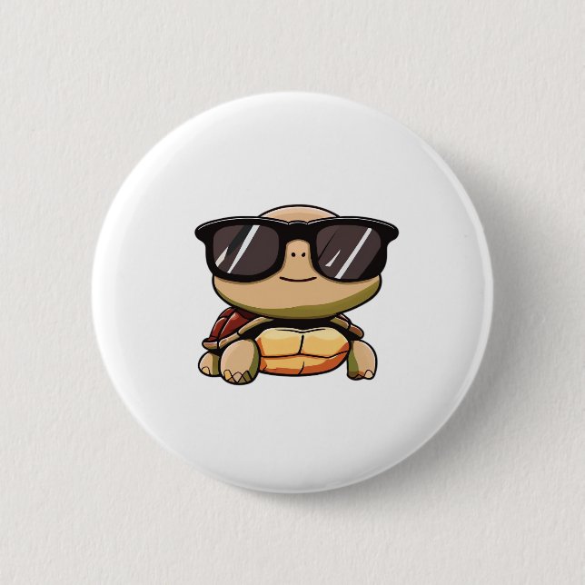 Niedlich Turtle Halloween 2023 Sonnenbrille Kostüm Button (Vorderseite)