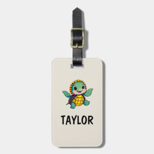Niedlich Turtle Personalisierte Tasche Gepäckanhänger