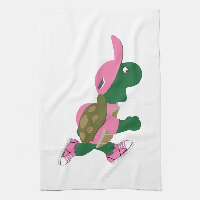 Niedlich Turtle Runner in PInk Küchentuch (Vertikal)