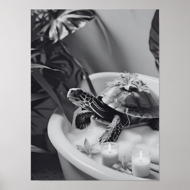Niedlich Turtle Wellness-Center Day, Fun Bad Art,  Poster (Vorne)