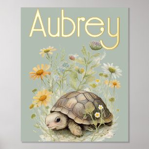 Niedlich Turtle WIth Name Foliendrucke