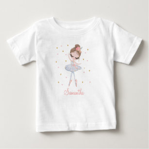 Niedlich Tutu Ballerina Personalisiert Geburtstags Baby T-shirt