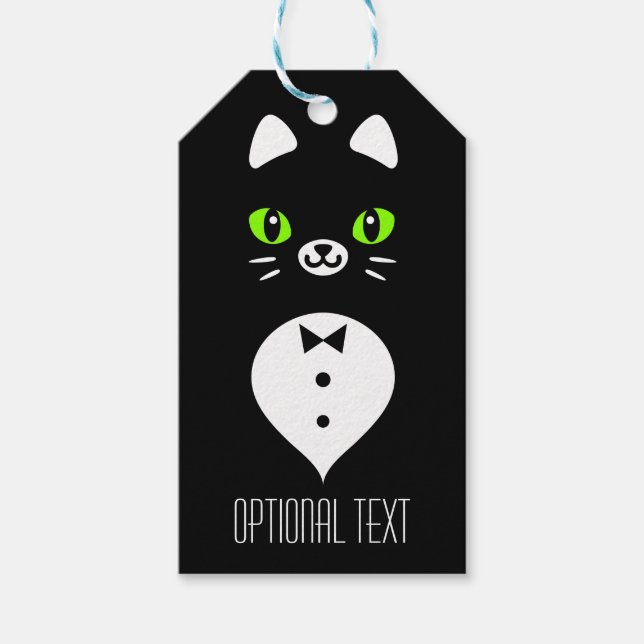 Niedlich Tuxedo Cat Geschenkanhänger (Vorderseite)