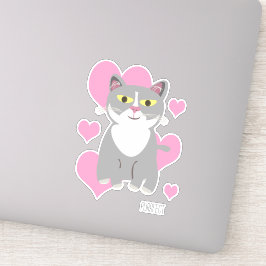 Niedlich Tuxedo Graue Katzen Spaß Teppiche Cartoon Aufkleber