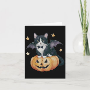 Niedlich Tuxedo Kat Halloween Katzenkatze Spooky K Karte