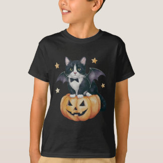 Niedlich Tuxedo Kat Halloween Katzenkatze Spooky K T-Shirt