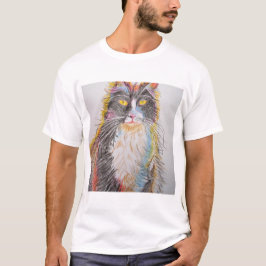 Niedlich Tuxedo Katze Zeichnend Kunst Katzen T-Shirt
