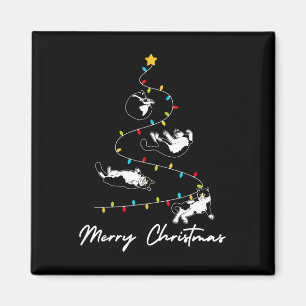 Niedlich Tuxedo Katzen Weihnachtsbaum Leuchtende K Magnet