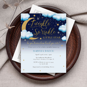 Niedlich Twinkle Little Star Blue Boy Baby Sprinkl Einladungspostkarte