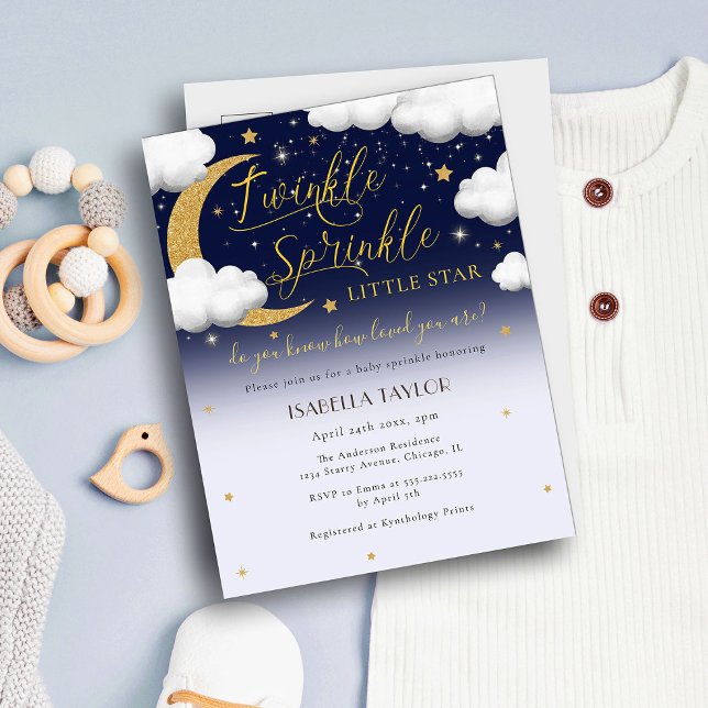 Niedlich Twinkle Twinkle Little Star Baby Sprinkle Einladungspostkarte (Von Creator hochgeladen)