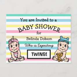 Niedlich Twins Baby Shower Einladungen