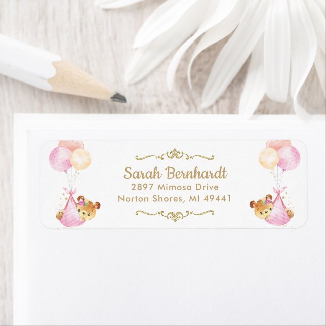 Niedlich Twins Girls Teddy Bears Baby Showlabel (Insitu)