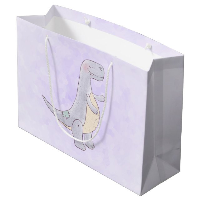 Niedlich Tyrannosaurus Rex Dinosaur Toy Große Geschenktüte (Rückseite Schrägansicht)