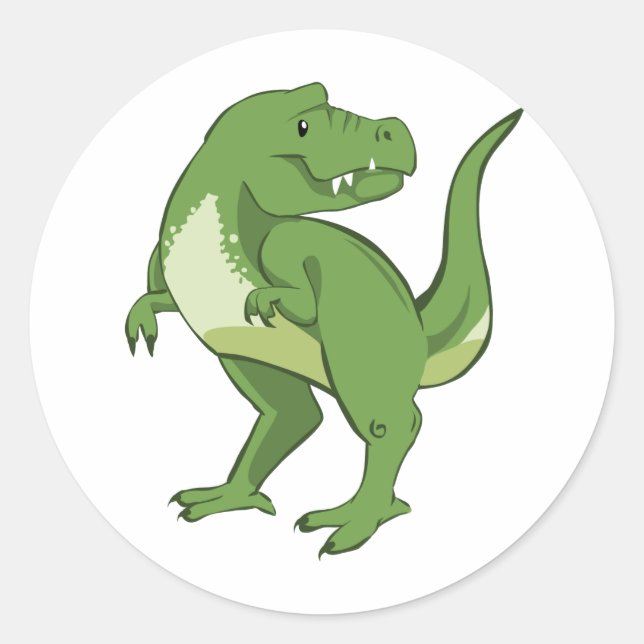 Niedlich Tyrannosaurus Rex Runder Aufkleber (Vorderseite)