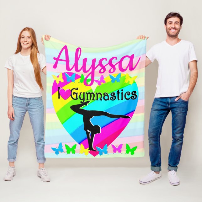 NIEDLICH UND FARBEITIG I LIEBE GYMNASTIK FLEECEDECKE (Beispiel)