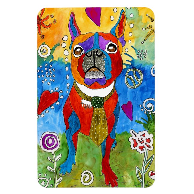 Niedlich und farbenfroh Boston Terrier Magnet 4"x6 (Vertikal)