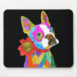 Niedlich und farbenfroh Boston Terrier Mousepad