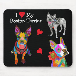 Niedlich und farbenfroh Boston Terrier Mousepad