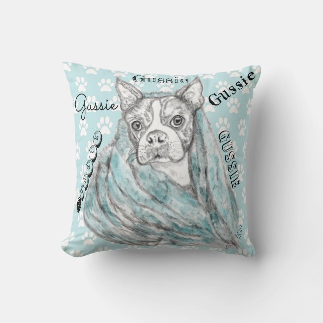 Niedlich und farbenfroh Boston Terrier Throw Kisse Kissen (Vorderseite)