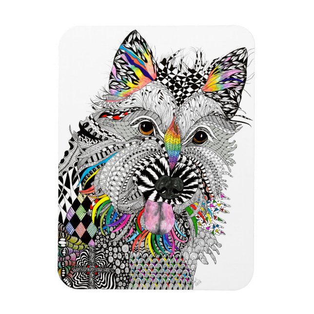 Niedlich und farbenfroh Cairn Terrier Magnet 3"x4" (Vertikal)