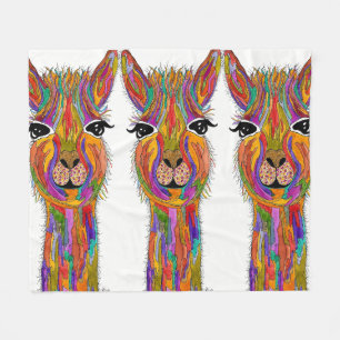 Niedlich und farbenfroh Llama Fleece Blanket