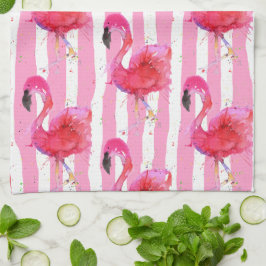 Niedlich und farbenfroh rosa Flamingo Küchentuch