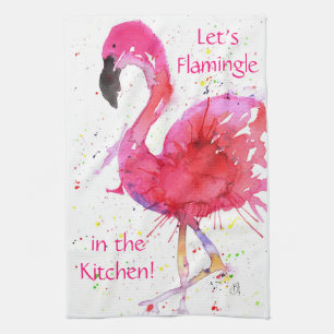 Niedlich und farbenfroh rosa Flamingo Küchentuch