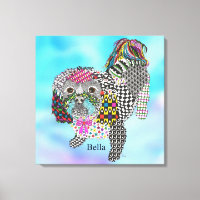 Niedlich und farbenfroh Shih Tzu Wrapped Canvas 24